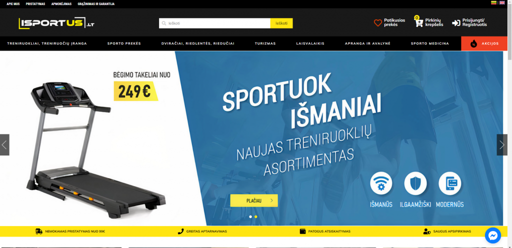 Parduodama el.parduotuvė – sporto ir laisvalaikio prekės