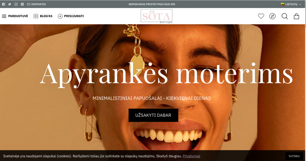 SOTA Boutique internetinė parduotuvė moterims ir mergaitėms