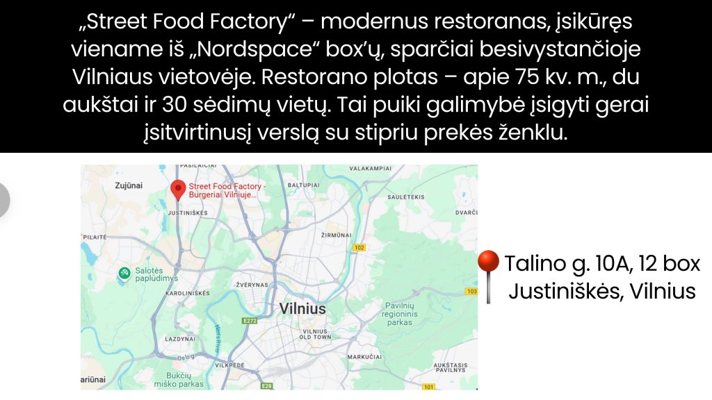 Parduodamas greito maisto restoranas Vilniuje