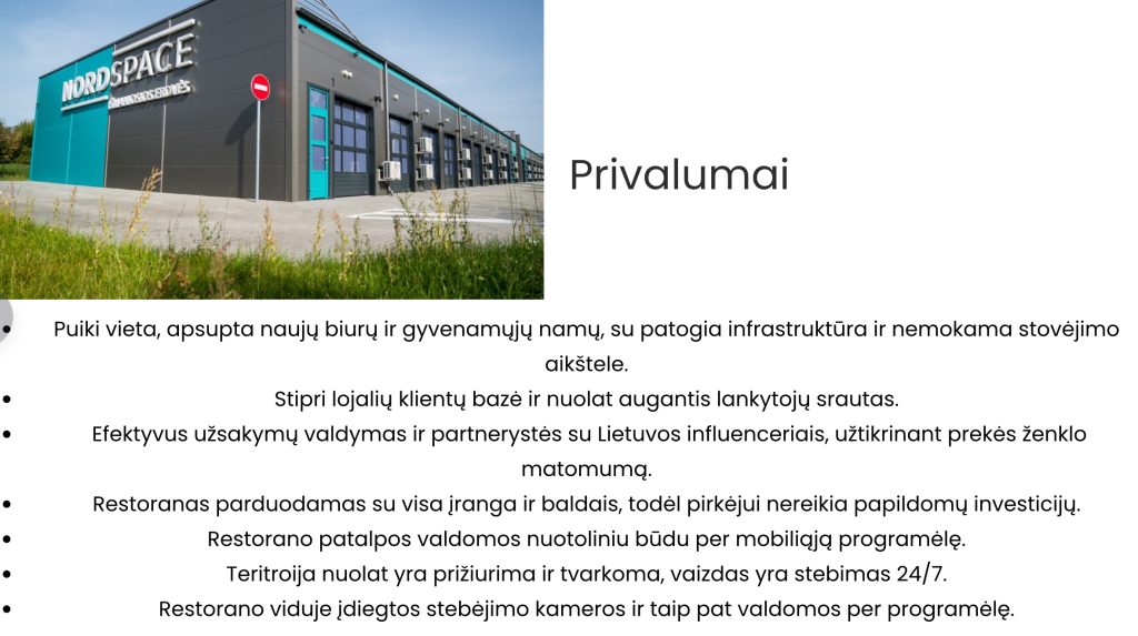 Parduodamas greito maisto restoranas Vilniuje
