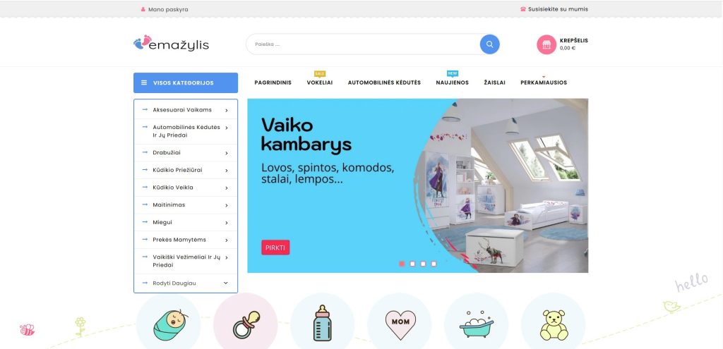 Parduodu internetinę parduotuvę. Prekės vaikams