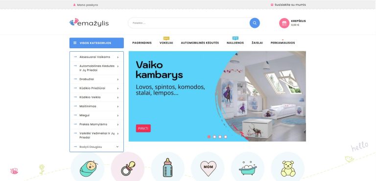 Parduodu internetinę parduotuvę. Prekės vaikams